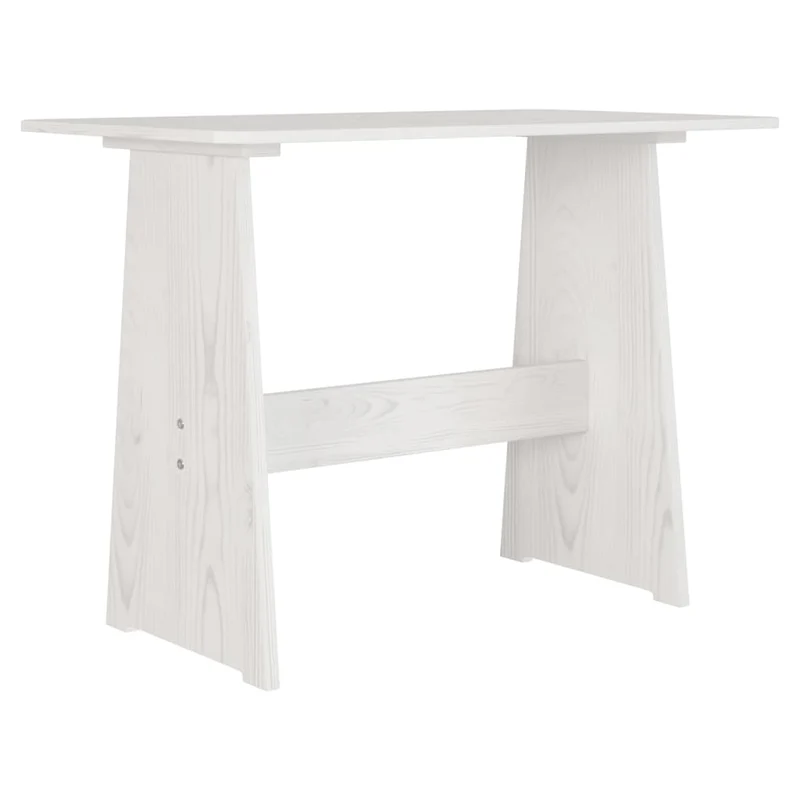 Table de salle à manger design moderne avec banc en bois de pin solide blanc DEC036755