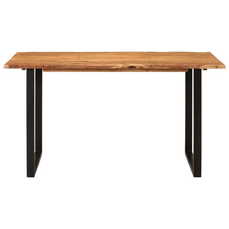 Table de salle à manger design industriel 140 x 70 x 76 cm bois d'acacia et acier DEC036603