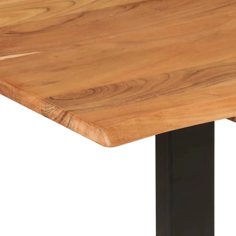 Table de salle à manger design industriel 140 x 70 x 76 cm bois d'acacia et acier DEC036603