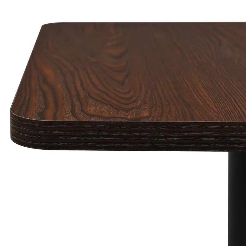 Table d'appoint auxiliaire table haute de bar 60 x 60 x 107 cm panneau de particules de mélamine marron et acier DEC036546