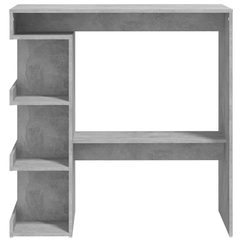 Table d’appoint multifonction table de bar avec étagère de rangement en bois d'ingénierie gris DEC036513