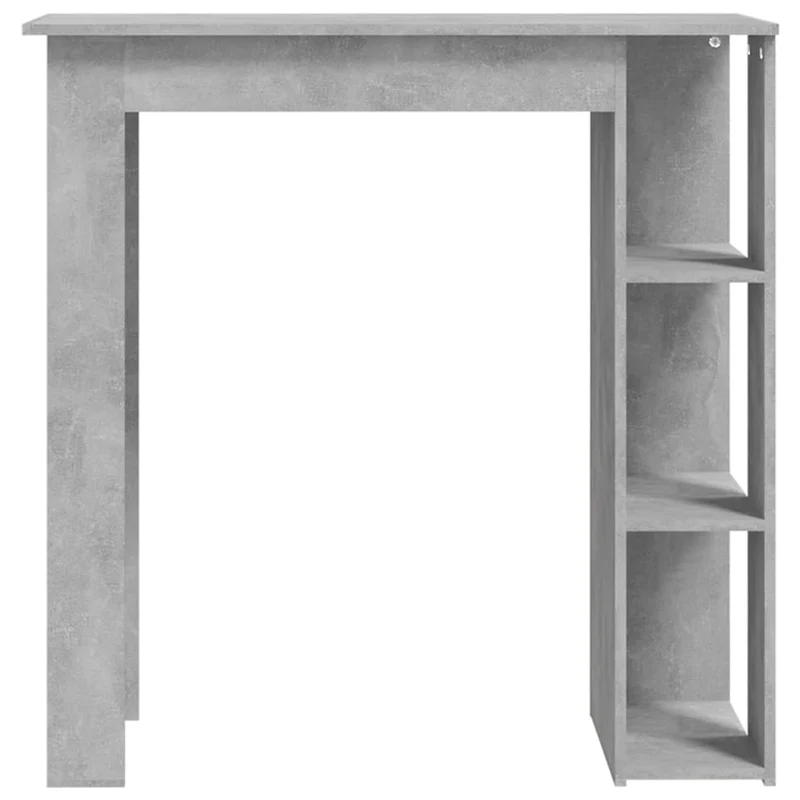 Table d’appoint multifonction table haute avec étagère de rangement en bois d'ingénierie gris DEC036351