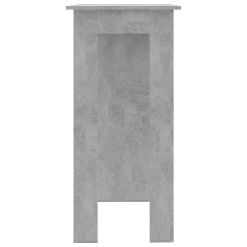 Table d’appoint multifonction table haute avec étagère de rangement en bois d'ingénierie gris DEC036351
