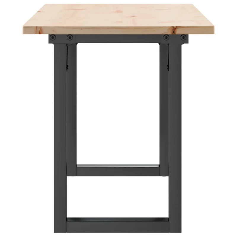 Table basse rectangulaire style industriel 110 x 40 x 45 cm bois de pin et acier DEC036235