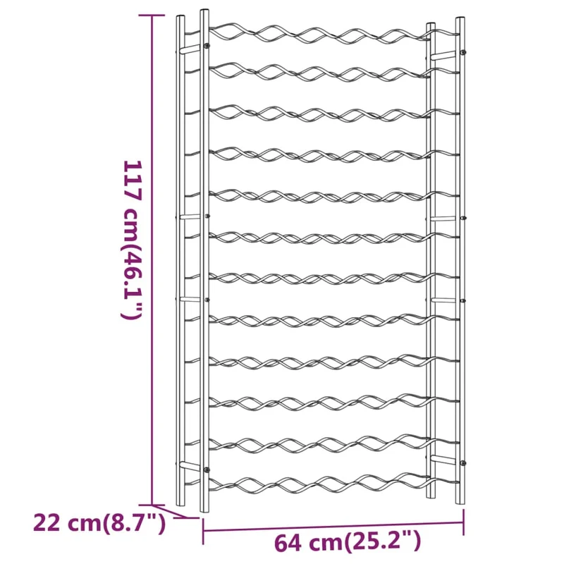 Casier range bouteilles étagère de rangement vin pour 72 bouteilles en métal blanc DEC024336