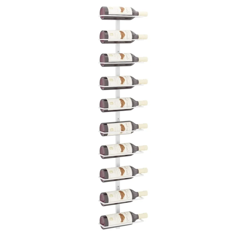 Casier range bouteilles étagère de rangement vin mural pour 10 bouteilles en fer blanc DEC024370