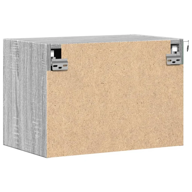 Lot de 2 tables de chevet murales avec lumières LED 50 x 31 x 35 cm en bois d'ingénierie gris DEC036175