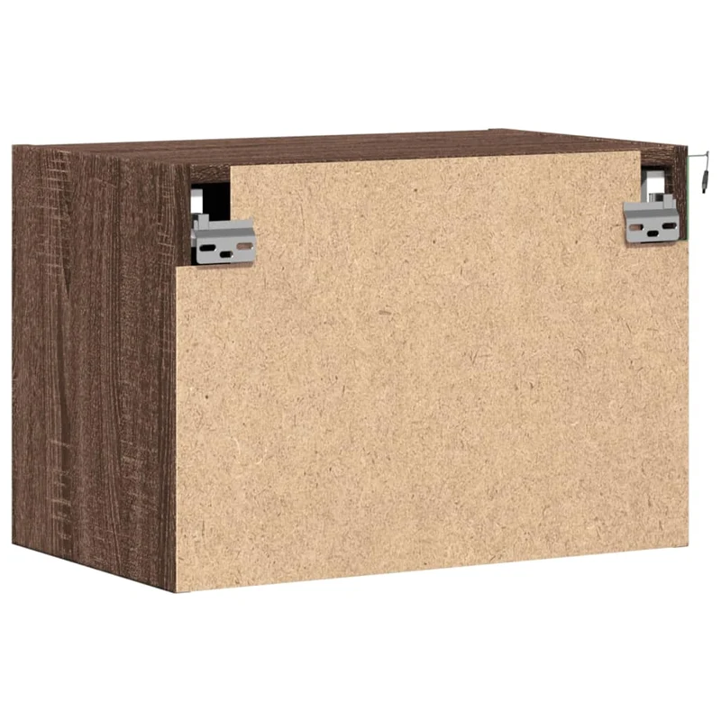Lot de 2 tables de chevet murales avec lumières LED 50 x 31 x 35 cm en bois d'ingénierie marron DEC036136