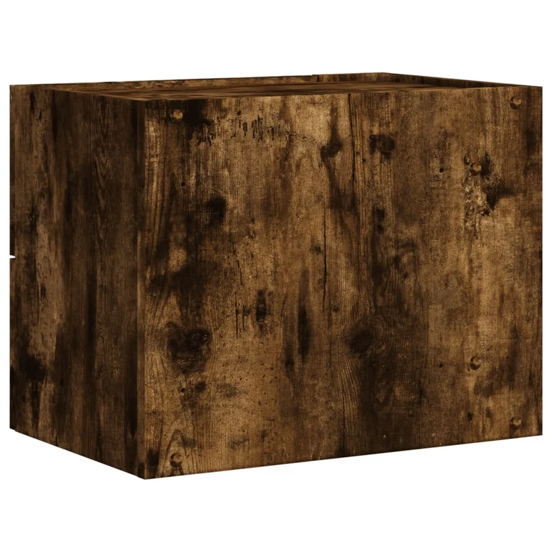 Lot de 2 tables de chevet murales avec deux tiroirs 45 x 30 x 35 cm bois d'ingénierie marron DEC036049