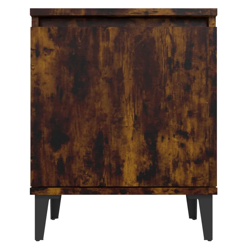 Lot de 2 tables de chevet avec compartiment avec porte 40 x 30 x 50 cm bois d'ingénierie marron et métal DEC035952
