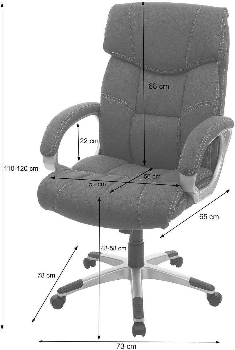 Fauteuil chaise de bureau sur roulettes pivotante hauteur réglable synthétique taupe-gris 04_0001805