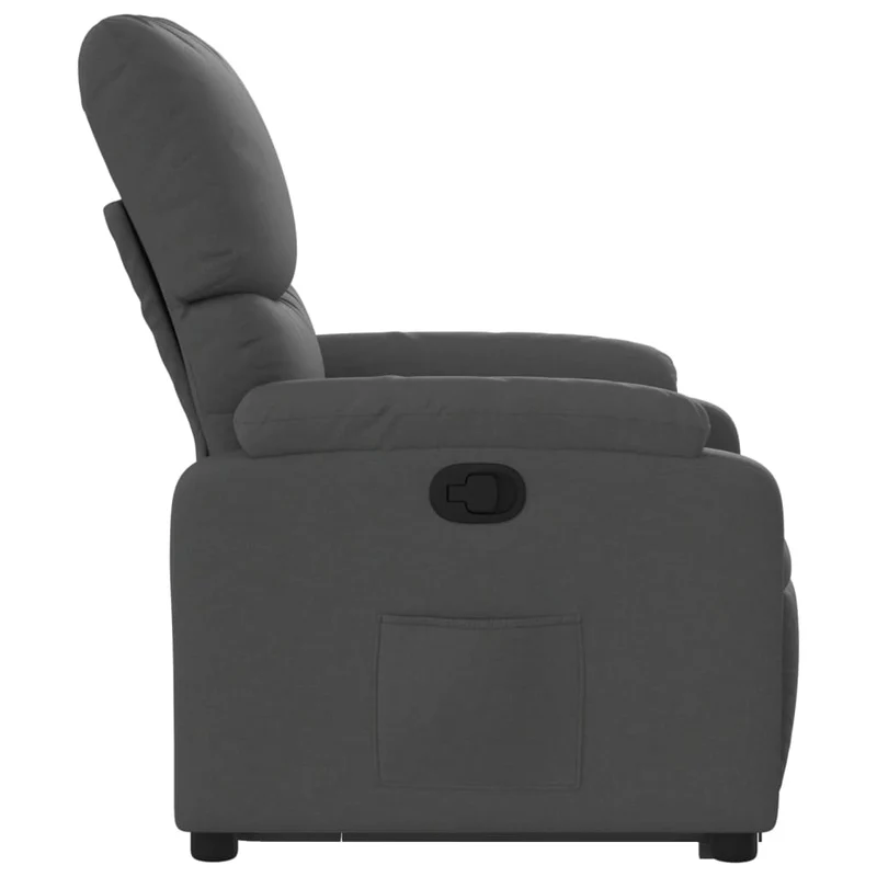 Fauteuil relax TV rembourrage confortable fonction de levage électrique en tissu gris foncé DEC027933