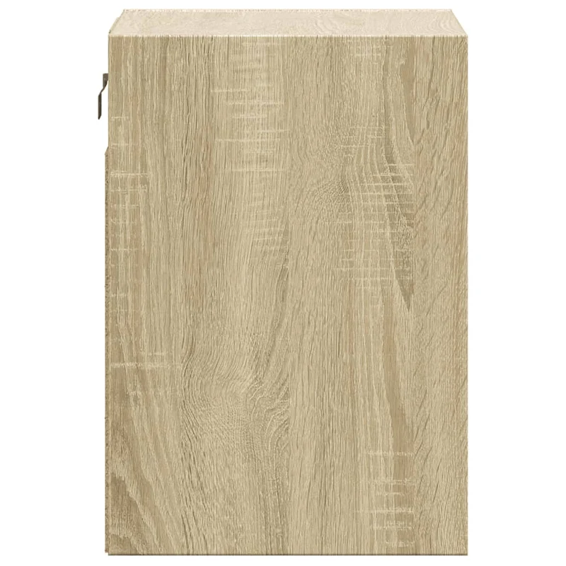 Lot de 2 tables de chevet murales avec lumières LED bois d'ingénierie couleur chêne DEC036146