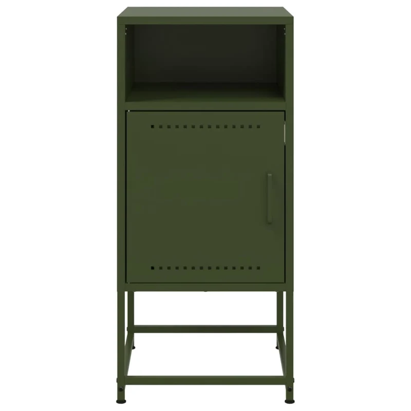 Lot de 2 tables de chevet avec compartiment avec porte 36 x 39 x 78 cm acier vert DEC035775