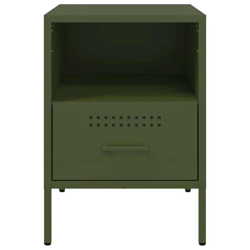 Lot de 2 tables de chevet avec tiroir 36 x 39 x 50,5 cm acier vert DEC035765