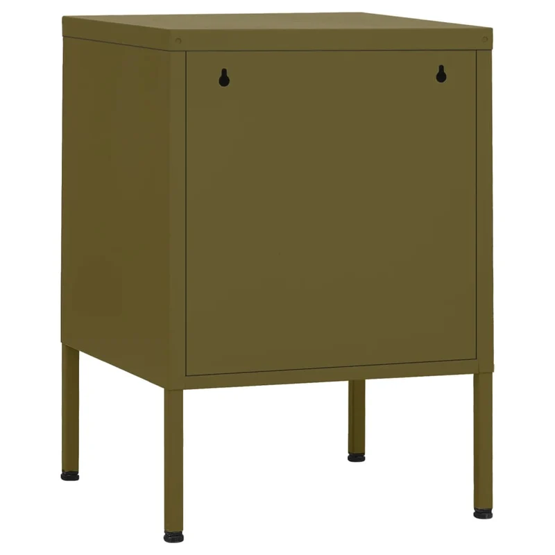 Lot de 2 tables de chevet avec compartiment avec porte 35 x 35 x 51 cm acier vert DEC035761