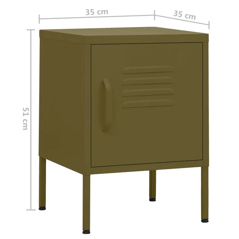 Lot de 2 tables de chevet avec compartiment avec porte 35 x 35 x 51 cm acier vert DEC035761
