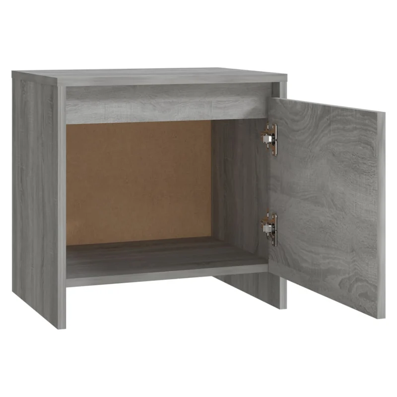 Table de chevet avec compartiment avec porte 45 x 34 x 44,5 cm bois d'ingénierie gris DEC034670