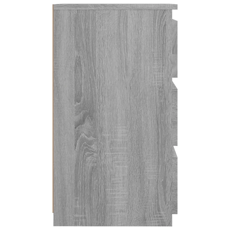 Table de chevet avec 3 tiroirs 40 x 35 x 62,5 cm bois d'ingénierie gris DEC034630