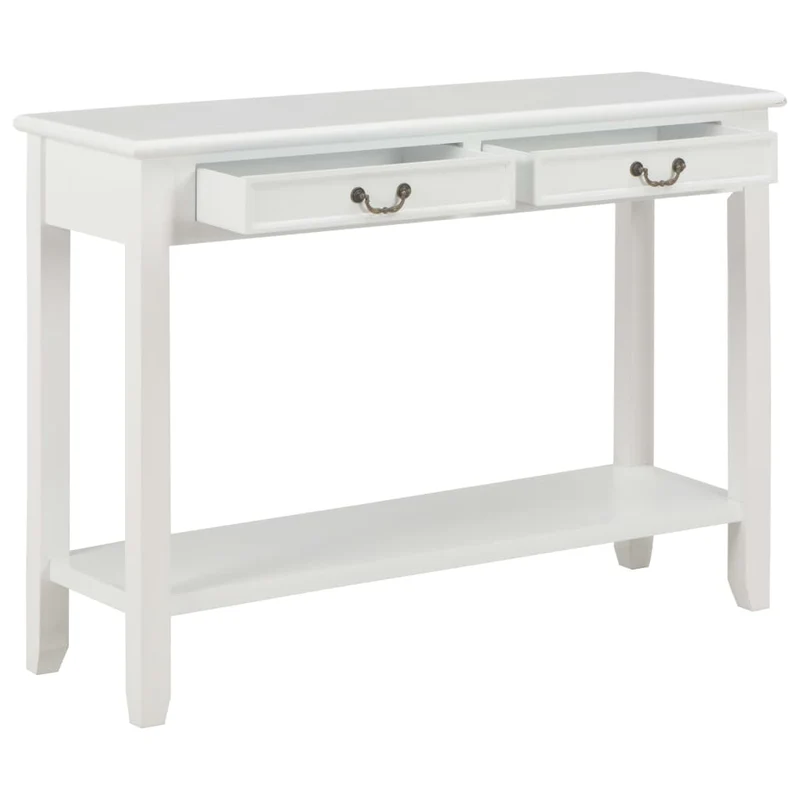 Table console meuble d'entrée avec tiroirs 110 x 35 x 80 cm MDF blanc DEC031688