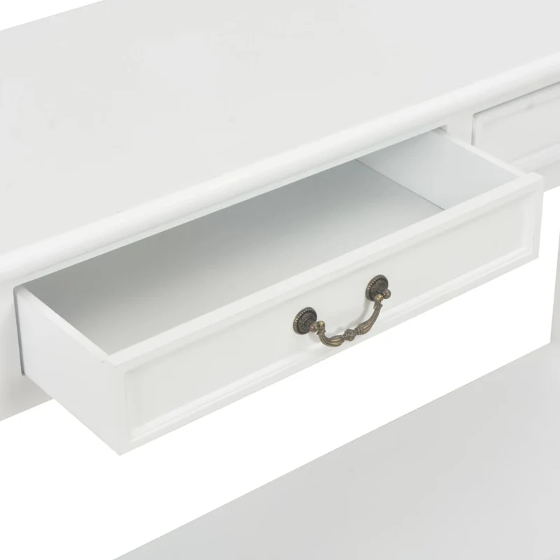 Table console meuble d'entrée avec tiroirs 110 x 35 x 80 cm MDF blanc DEC031688