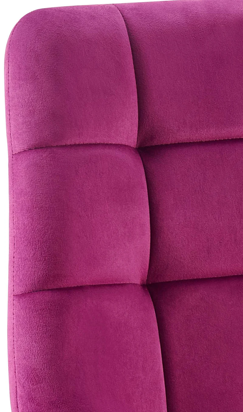 Chaise de salle à manger x1 coutures forme carrées en velours violet pieds en métal noir 10_0001968