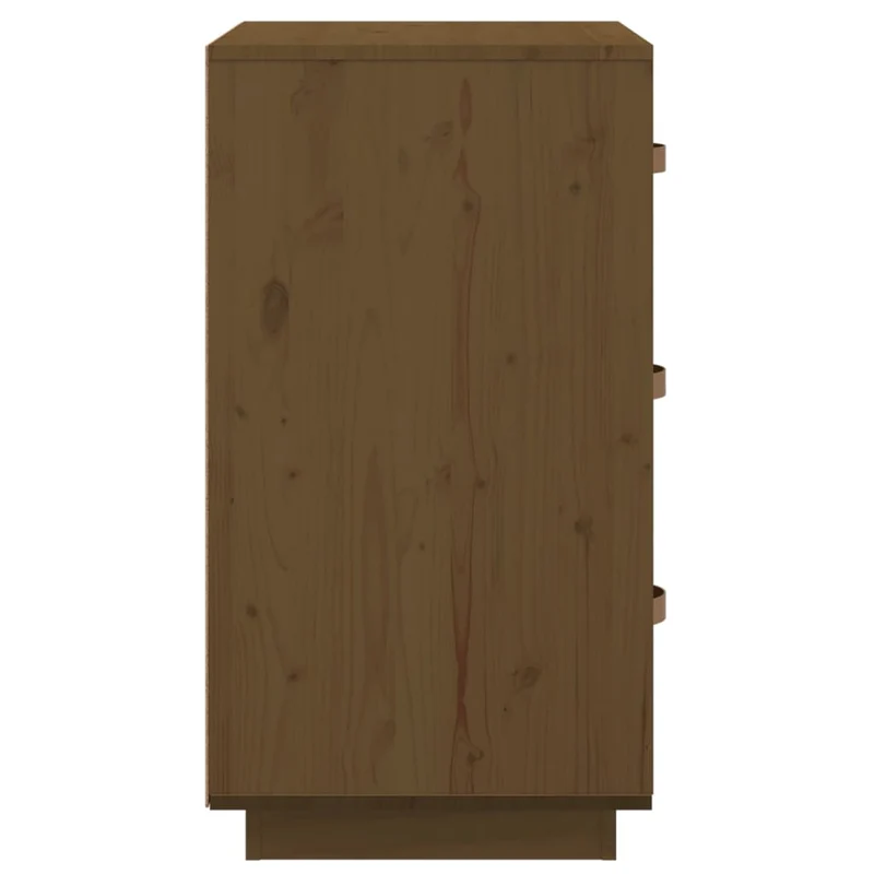 Table de chevet avec 3 tiroirs 40 x 40 x 75 cm bois de pin couleur marron miel DEC036214