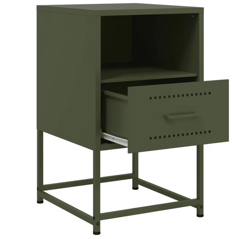 Lot de 2 tables de chevet avec tiroir 36 x 39 x 60,5 cm acier vert DEC035770