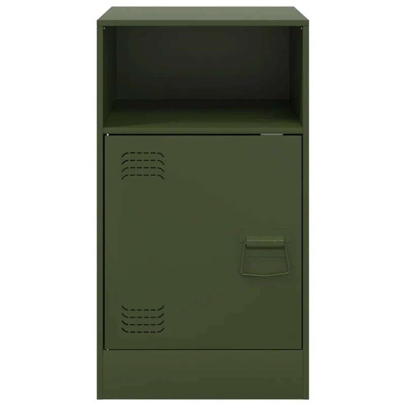 Lot de 2 tables de chevet avec compartiment avec porte 34,5 x 39 x 62 cm acier vert DEC035759