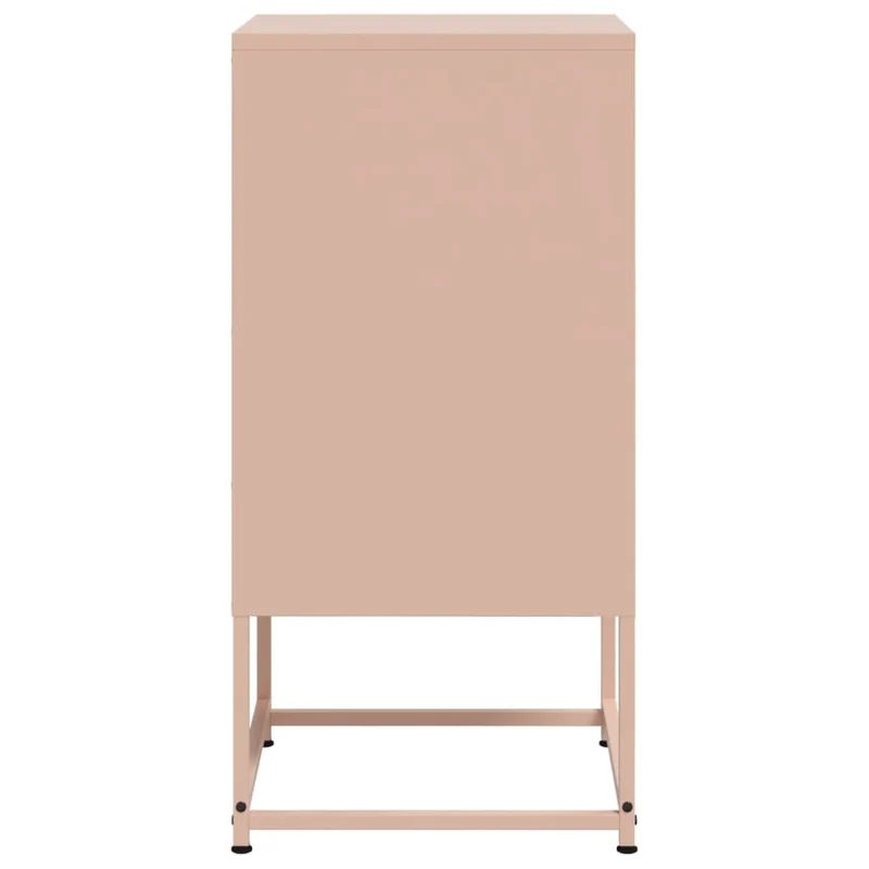Lot de 2 tables de chevet avec compartiment avec porte 36 x 39 x 78 cm acier rose DEC035640