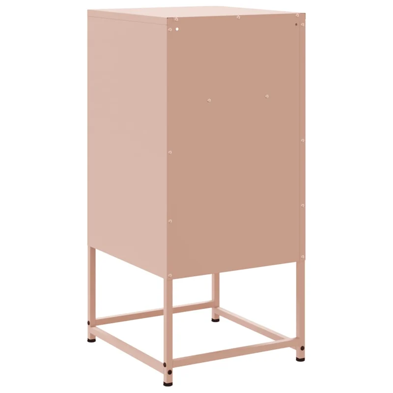 Lot de 2 tables de chevet avec compartiment avec porte 36 x 39 x 78 cm acier rose DEC035640