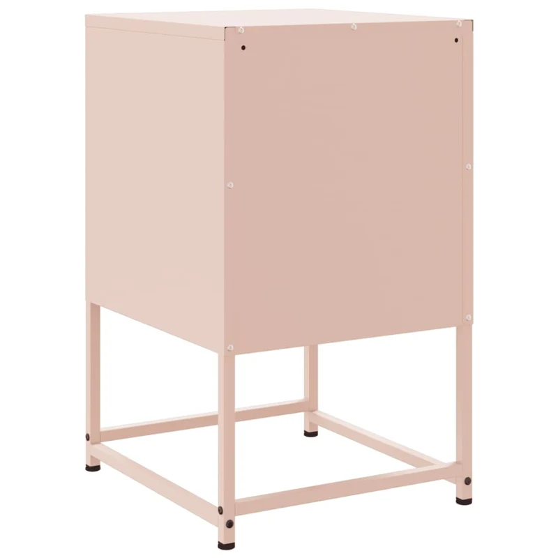 Lot de 2 tables de chevet avec compartiment avec porte 36 x 39 x 60,5 cm acier rose DEC035635