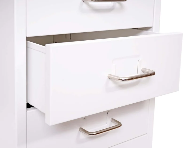 Caisson à tiroirs armoire de bureau 48x28x41 cm 4 tiroirsen acier blanc 04_0008261