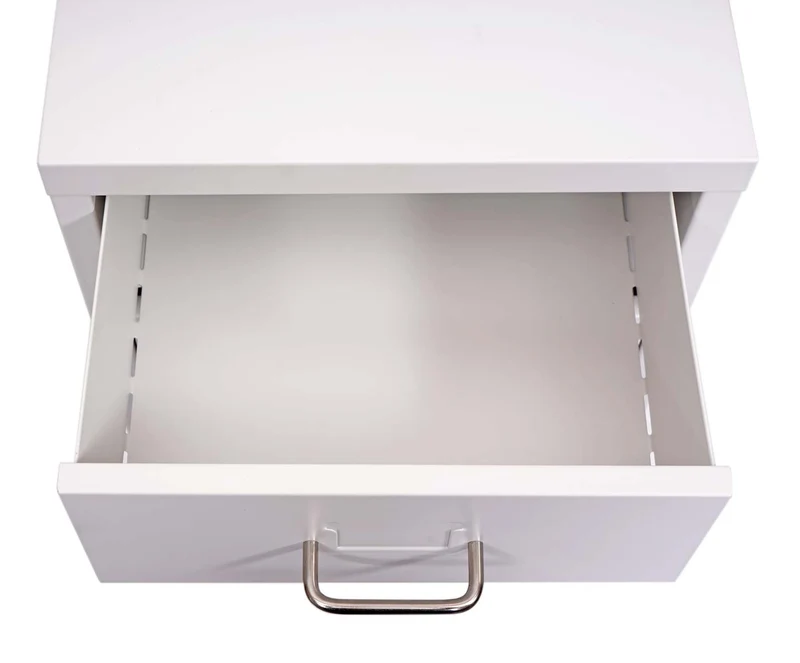 Caisson à tiroirs armoire de bureau 48x28x41 cm 4 tiroirsen acier blanc 04_0008261