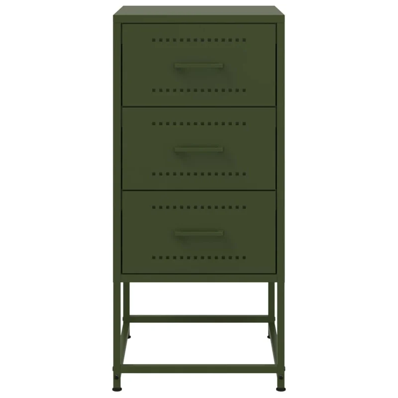 Lot de 2 tables de chevet avec 3 tiroirs 36 x 39 x 78 cm acier vert DEC035774