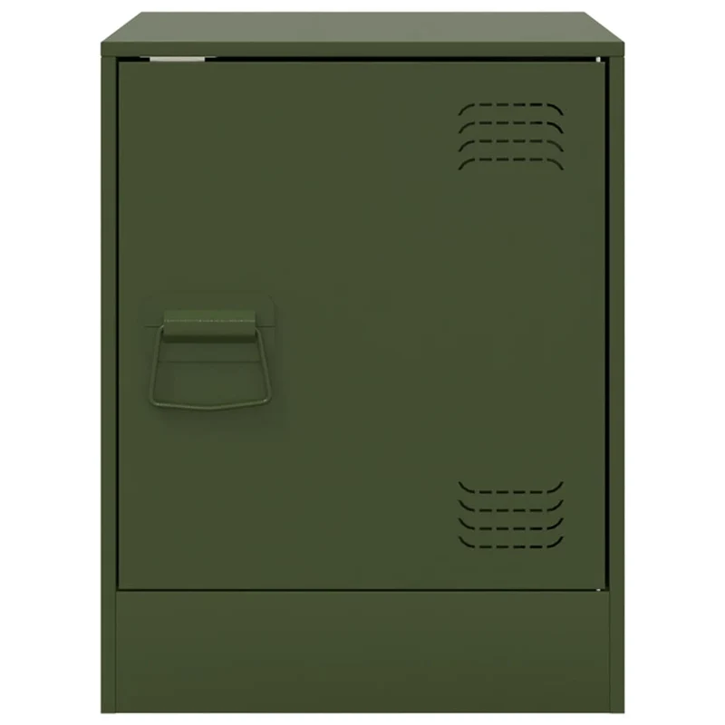 Lot de 2 tables de chevet avec compartiment avec porte 34,5 x 39 x 44 cm acier vert DEC035758