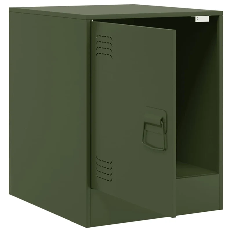 Lot de 2 tables de chevet avec compartiment avec porte 34,5 x 39 x 44 cm acier vert DEC035758