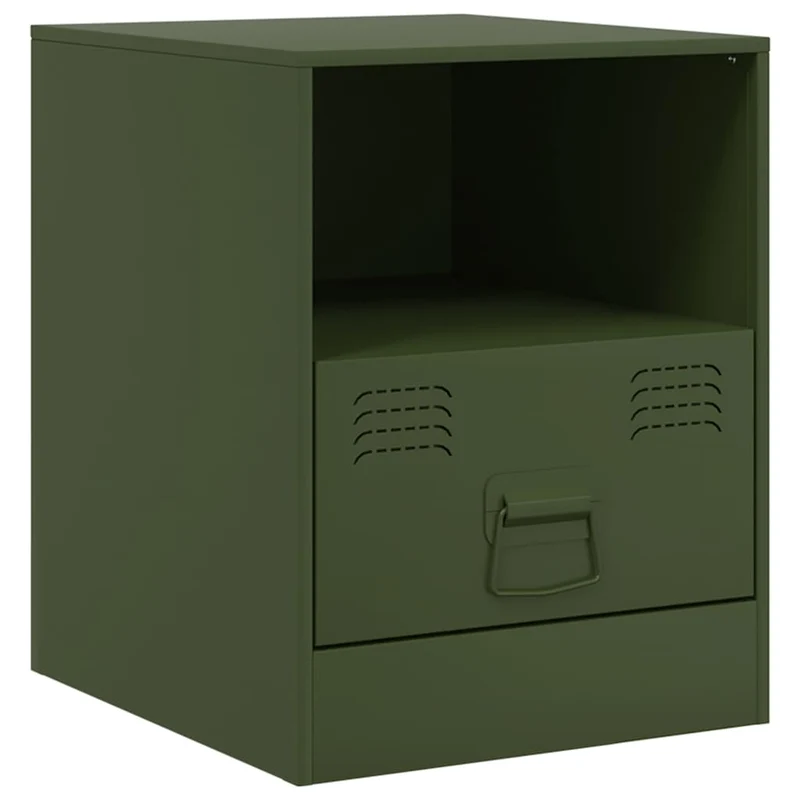Lot de 2 tables de chevet avec tiroir et compartiment ouvert 34,5 x 39 x 44 cm acier vert DEC035757