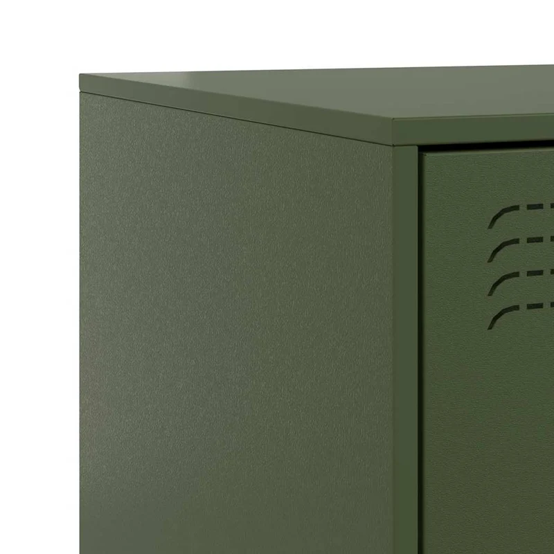 Lot de 2 tables de chevet avec deux tiroirs 34,5 x 39 x 44 cm acier vert DEC035755