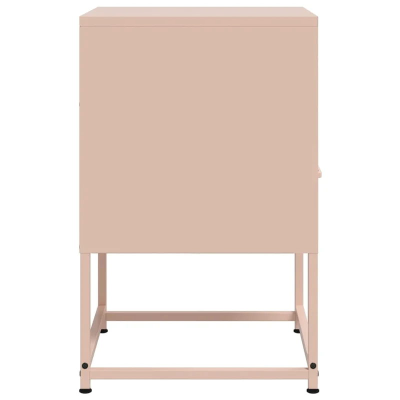 Lot de 2 tables de chevet avec tiroir et compartiment ouvert 36 x 39 x 60,5 cm acier rose DEC035636