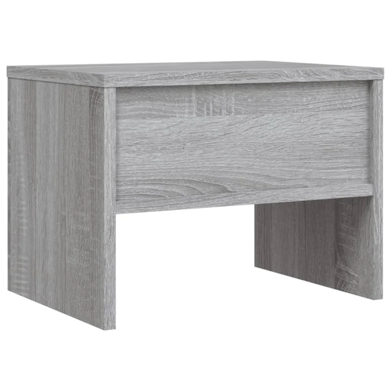Table de chevet avec étagère 40 x 30 x 30 cm bois d'ingénierie gris DEC034596