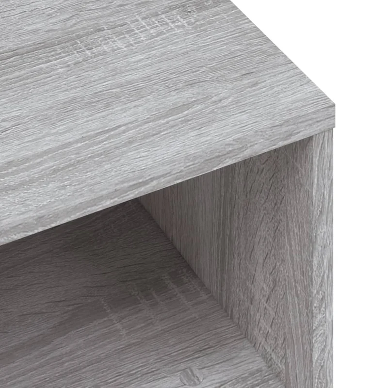Table de chevet avec étagère 40 x 30 x 30 cm bois d'ingénierie gris DEC034596