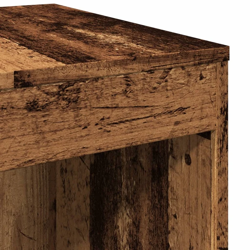 Lot de 2 tables d'appoint gigognes en bois d'ingénierie marron DEC032741
