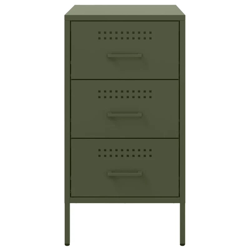 Lot de 2 tables de chevet avec 3 tiroirs 36 x 39 x 68 cm acier vert DEC035773