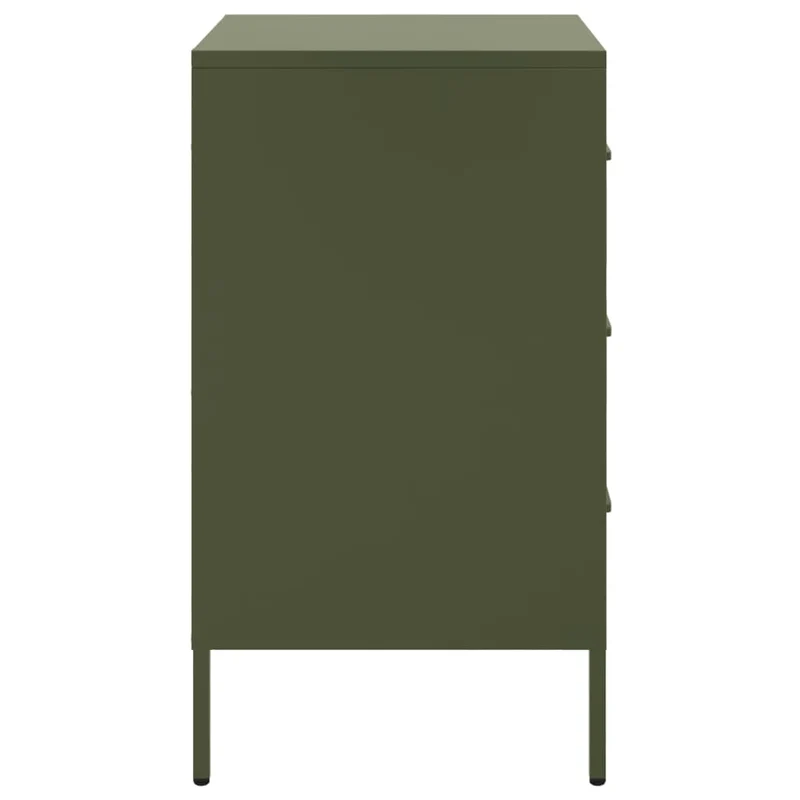 Lot de 2 tables de chevet avec 3 tiroirs 36 x 39 x 68 cm acier vert DEC035773