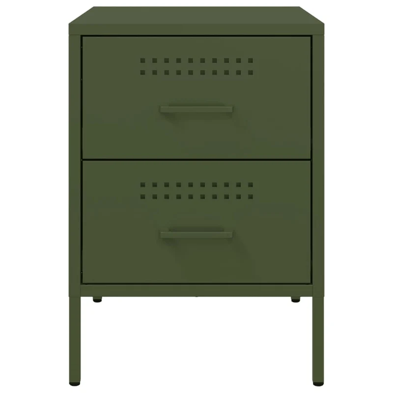 Lot de 2 tables de chevet avec deux tiroirs 36 x 39 x 50,5 cm acier vert DEC035767
