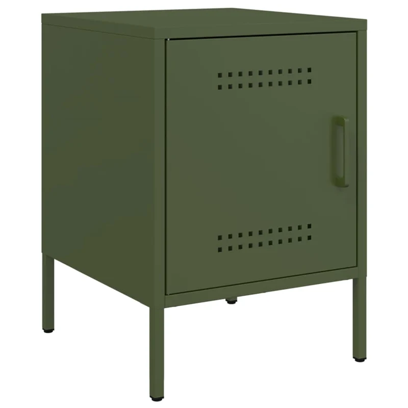 Lot de 2 tables de chevet avec compartiment porte 36 x 39 x 50,5 cm acier vert DEC035766