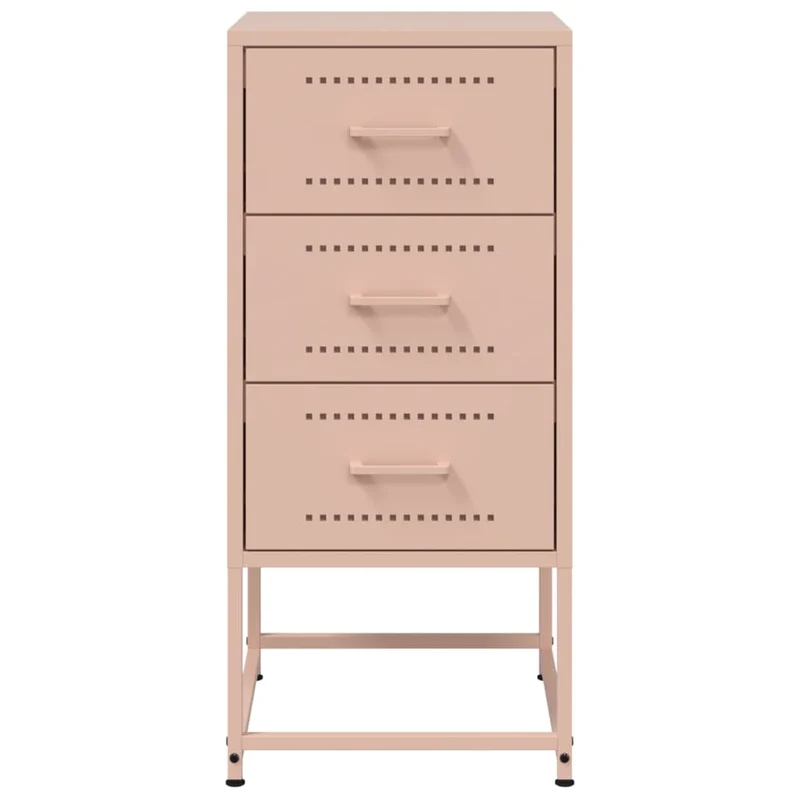Lot de 2 tables de chevet avec 3 tiroirs 36 x 39 x 78 cm acier rose DEC035639