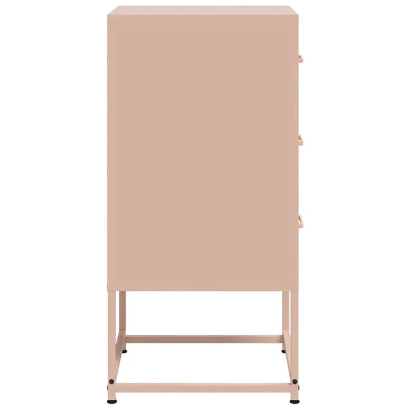 Lot de 2 tables de chevet avec 3 tiroirs 36 x 39 x 78 cm acier rose DEC035639