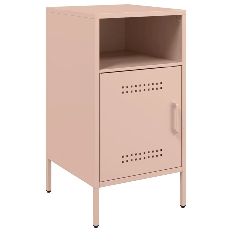 Lot de 2 tables de chevet avec 2 compartiments 36 x 39 x 68 cm acier rose DEC035637